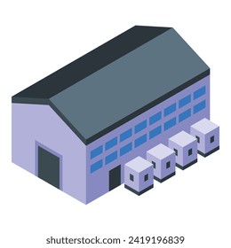 Factory storing hydrogen icon isometric vector. Source liquid. Bio creation
