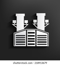 Factory symbol on background,clean vector