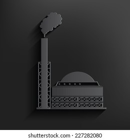 Factory symbol on black background,clean vector