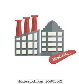 Factory symbol on white background,Retro colour concept,clean vector 