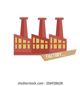 Factory symbol on white background,Retro colour concept,clean vector 