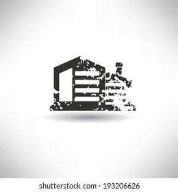 Factory symbol,grunge vector