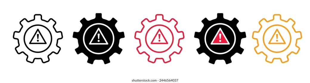 Factory System Error Icon Indicating Machinery Faults and Issues