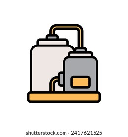 Ilustración de vectores de iconos de tanques de fábrica