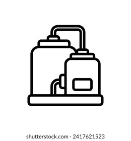 Factory Tank Outline Icon Vector Illustration
