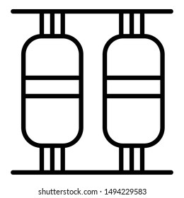 Factory tanks icon. Outline factory tanks vector icon for web design isolated on white background