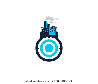 Factory Target Icon Logo Design Element