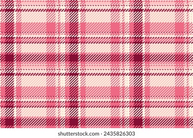 Factory tartan vector plaid, tweed seamless pattern textile. Close-up background texture fabric check in red and old lace color.