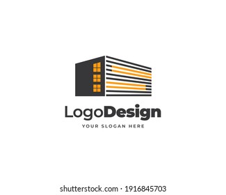 Vector del logotipo de construcción de tecnología de fábrica. Diseño del logotipo de construcción de la letra creativa S