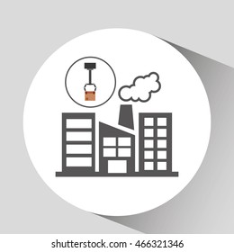 factory and technolgy machine, industry icon, vector illustration