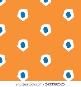Factory textile.White and blue abstract spots on a yellow background.
