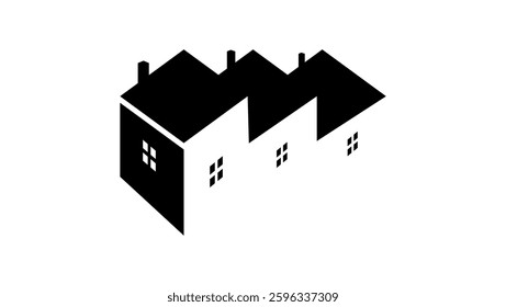 factory top view, black isolated silhouette