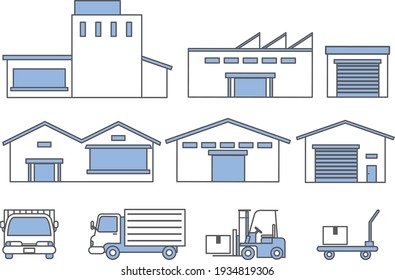 Fabriktransport Lagerhausbau - einfache Illustration
