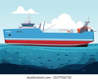 The Factory Trawler Vector Image