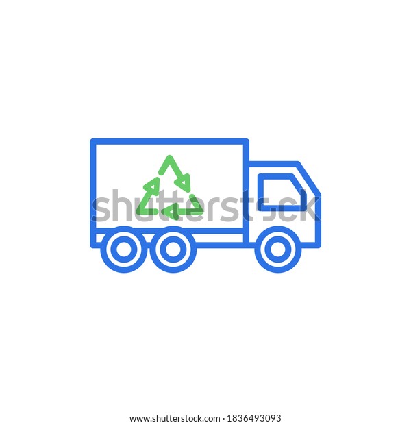 Factory truck vector illustration with reuse recycle\
reduce pattern icon
