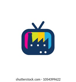 Factory Tv Logo Icon Design