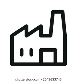 Factory UI icon, manufacturer simple line user interface vector symbol