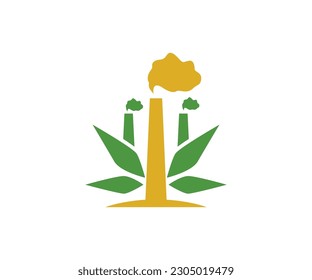 factory united with cannabis leaves