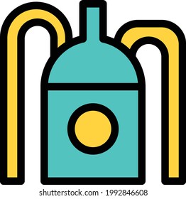 factory vector color line icon