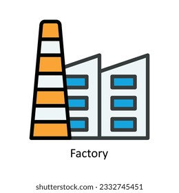 Factory Vector Fill outline Icon Design illustration. Nature and ecology Symbol on White background EPS 10 File