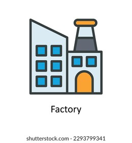 Umrisssymbole auf Factory Vector Fill. Einfache Stockillustrationsmaterial