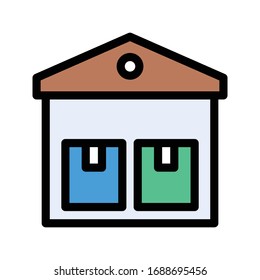 factory vector flat color icon 