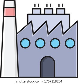 factory vector flat color icon 