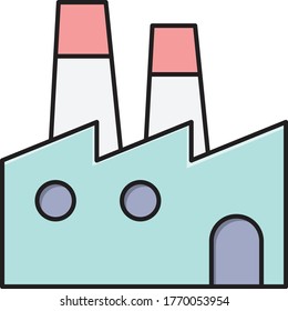 factory vector flat color icon 