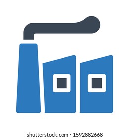 factory vector glyph color icon 