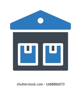 factory vector glyph color icon 