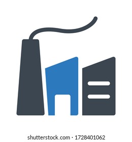 Farbsymbol der Fabrikvektor-Glyphe 