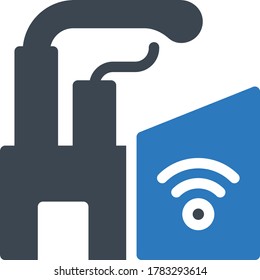 factory vector glyph color icon 