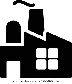 factory vector glyph flat icon