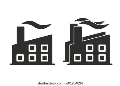 Factory vector icon. Black illustration isolated on white background for graphic and web design.