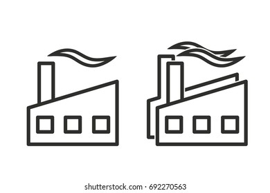 Factory vector icon. Black illustration isolated on white background for graphic and web design.