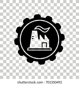 Factory vector icon. Black illustration isolated for graphic and web design.