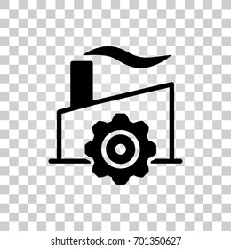 Factory vector icon. Black illustration isolated for graphic and web design.
