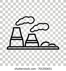 Factory vector icon. Black illustration isolated for graphic and web design.