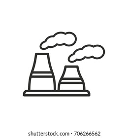 Factory vector icon. Black illustration isolated on white background for graphic and web design.