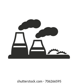 Factory vector icon. Black illustration isolated on white background for graphic and web design.