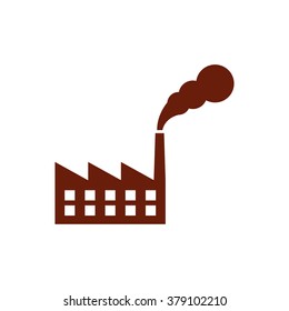 Factory. Vector icon brown
