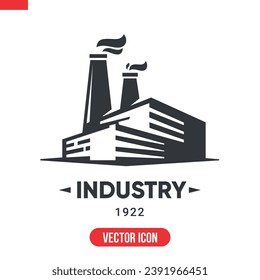 Factory vector icon design template. Manufactory, industrial building or industry badge. Images produced without the use of any form of AI. software