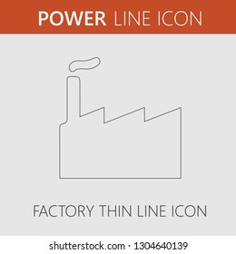 Factory vector icon eps 10. Industry symbol. Power plant. Isolated illustration.