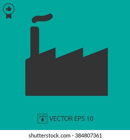 Factory vector icon EPS 10. Industry symbol. Power plant simple isolated sign.