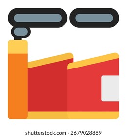 Ilustração de ícone de vetor de fábrica isolada em branco