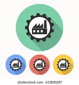 Factory vector icon. Illustration isolated for graphic and web design.