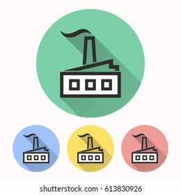 Factory vector icon. Illustration isolated for graphic and web design.
