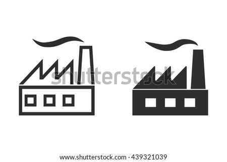 Factory vector icon. Illustration isolated on white background for graphic and web design.