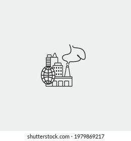 Factory vector icon illustration sign