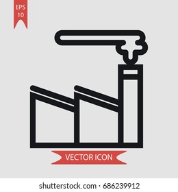 Factory vector icon, illustration symbol